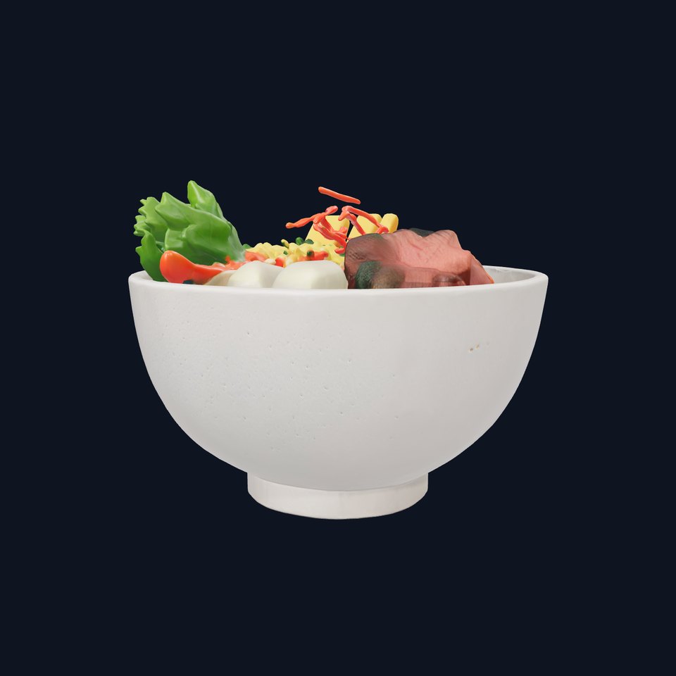 Korean Bibimbap Bowl Photorealistic 3D Model Pack